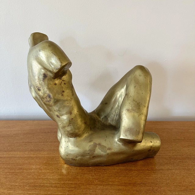 1970s Vintage Abstract Figurative Torso Brass Sculpture For Sale - Image 5 of 7