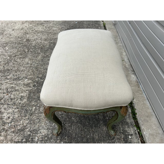 Italian Louis XV Style Painted and Gilt Bench For Sale - Image 10 of 10