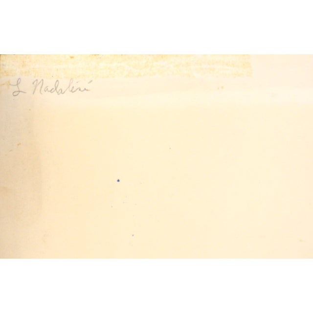 Modern abstracted nude figurative study in bold black ink by Louis Nadalini (American, 1927-1995). Signed in the top left...