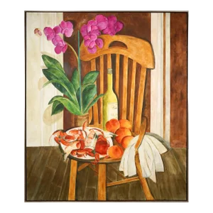 Mid 20th Century Large Still Life Painting by J. Ross, Framed