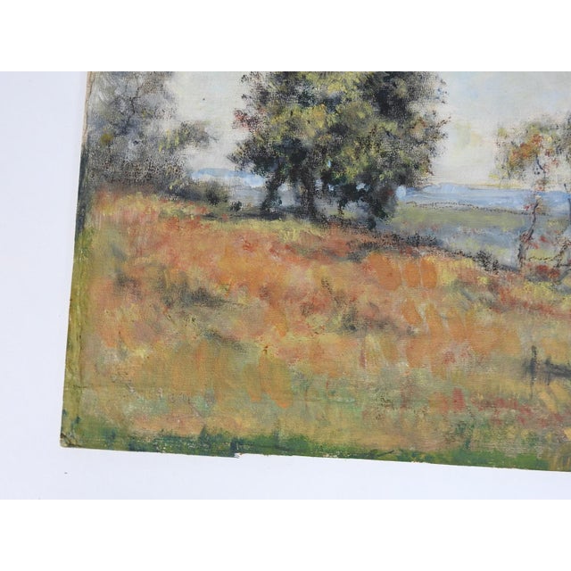 Mid 20th Century Windswept Impressionist Landscape Painting For Sale - Image 4 of 7
