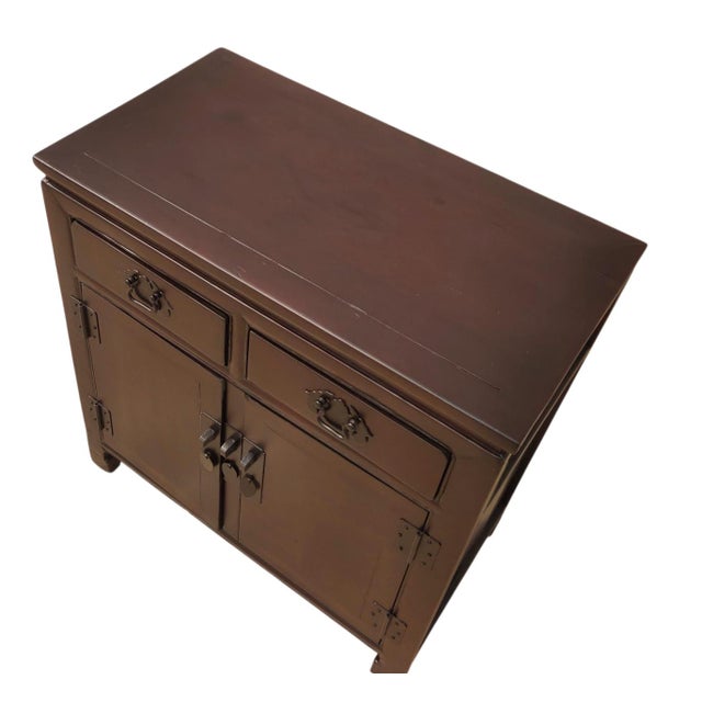 1970s Late 20th Century 2-Drawer Elm Accent Cabinet For Sale - Image 5 of 7