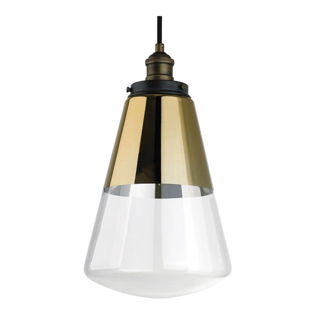 Sean Lavin By Visual Comfort Studio Waveform Pendant in Painted Aged Brass / Dark Weathered Zinc For Sale