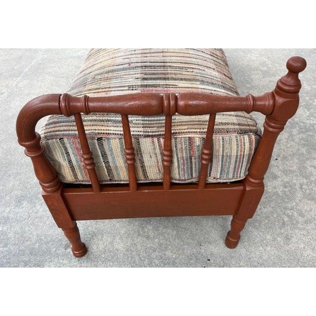 19th Century 19th Century Pine Daybed With Custom Made Rag Rug Cushions For Sale - Image 5 of 6