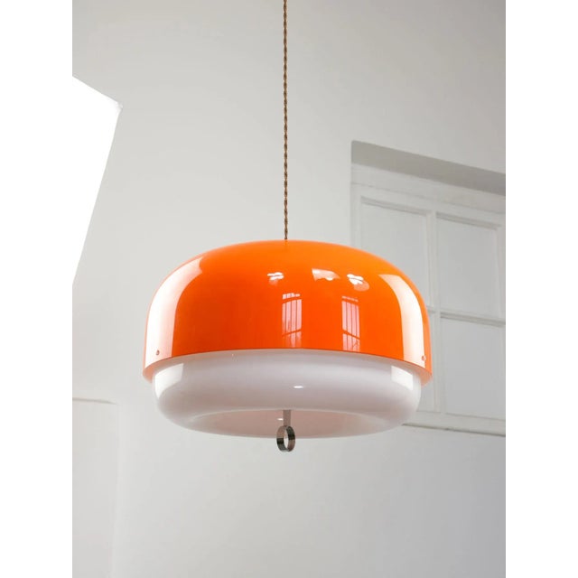 Mid-Century Modern Rare Large Medusa Pendant Lamp in Orange from Guzzini, 1970s For Sale - Image 3 of 18