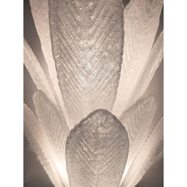 2000 - 2009 Set of Four Large Two Tier Handblown Murano Feather Sconces by Barovier Et Toso For Sale - Image 5 of 12
