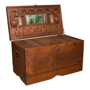 1880s Antique Victorian Teak Travelling Cleric's Chest
