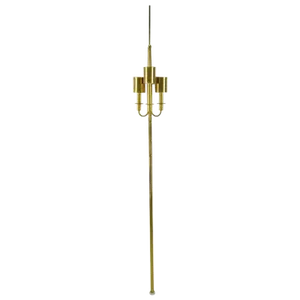Three-Light Pole Lamp With Polished and Pierced Brass Shades