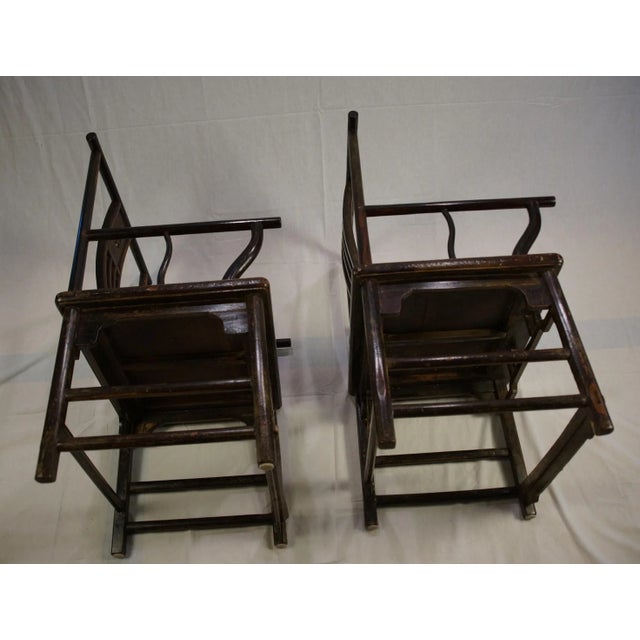 Asian Antique Yokeback Armchairs - a Pair For Sale - Image 3 of 12
