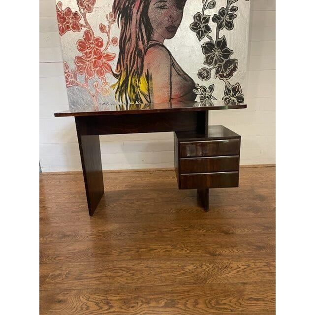 Wood Writing Desk by Bohumil Landsman for Jitona For Sale - Image 7 of 7