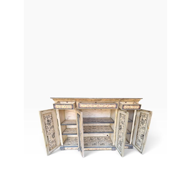 2000 - 2009 Signed Habersham Hand-Painted French Country Four-Door Cabinet, August 2005 For Sale - Image 5 of 15
