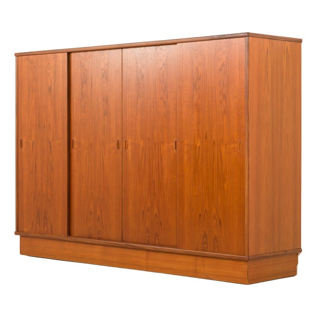 Mid-Century Danish Teak Wardrobe, 1960s For Sale