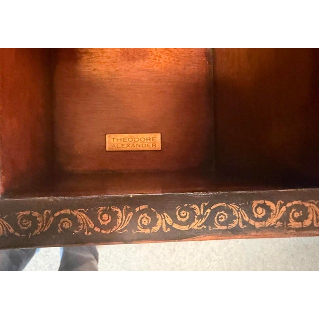 1990s Theodore Alexander Commode Leather Chest of Drawers Brass Hardware For Sale - Image 18 of 18