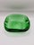 Please read the entire description. A striking vintage green art glass ashtray with a sculptural, heavy glass form and...