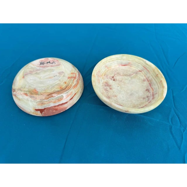 Contemporary Pair of 4" Diameter Onyx Bowls For Sale - Image 3 of 5
