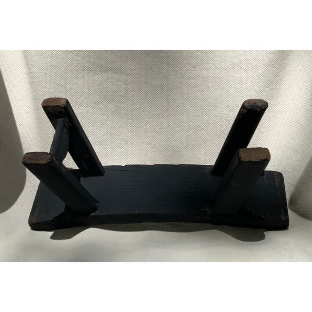 Antique Primitive Ebonized Wood Saddle Stool, 19th–Early 20th Century For Sale - Image 17 of 17