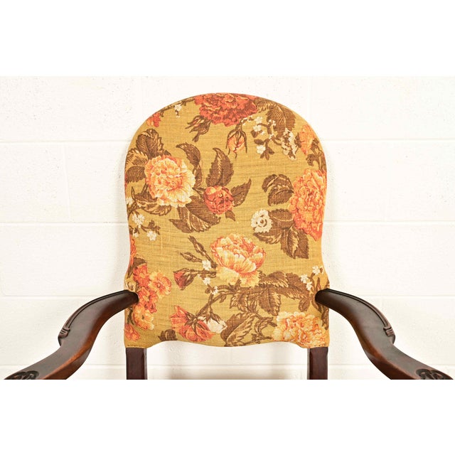 Wood Berkey & Gay Antique Chippendale Carved Walnut Armchair, Circa 1920s For Sale - Image 7 of 12