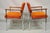 Vintage Mid Century Modern Orange Naugahyde Chrome Arm Chairs by Malibu - A Pair For Sale - Image 11 of 12