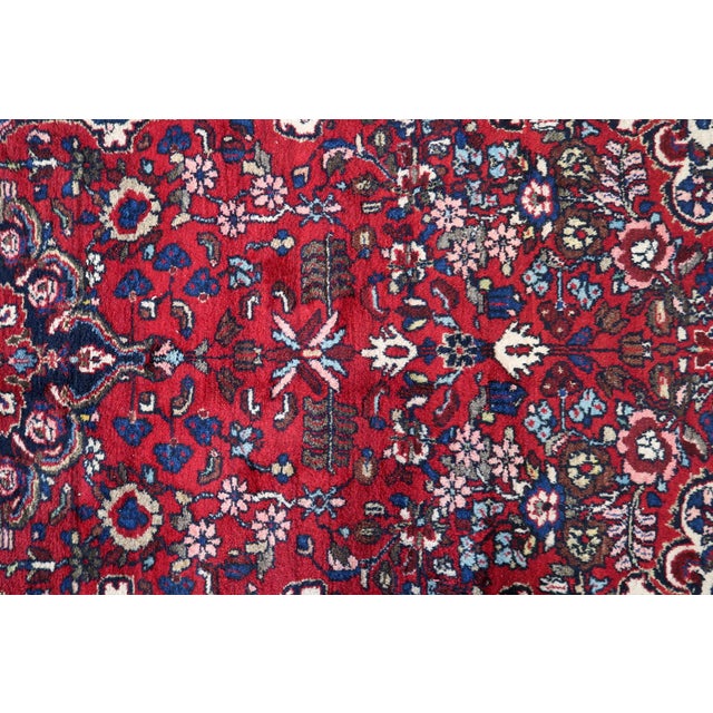 Navy Blue 1960s, Handmade Vintage Persian Malayer Rug 5.4' X 10.6' For Sale - Image 8 of 15