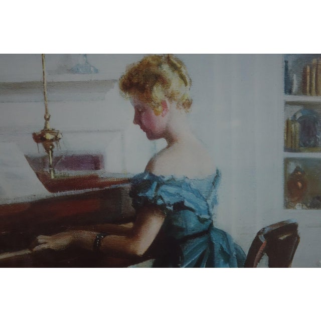 Late 20th Century Woman at the Piano" – Print of Original Oil on Canvas For Sale - Image 4 of 6