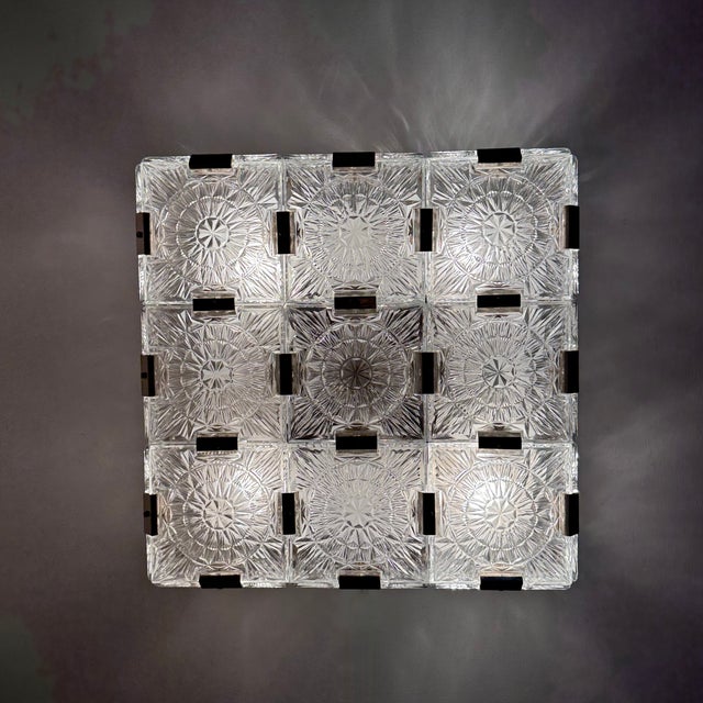 Mid-Century Glass Ceiling Lamp from Kamenický Šenov, 1970s For Sale - Image 9 of 18