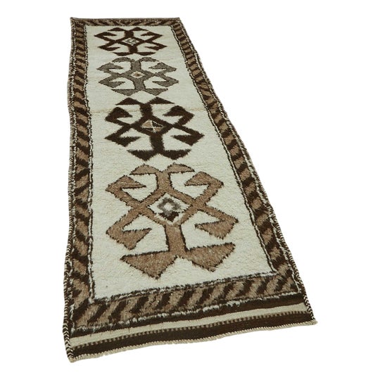 Beige Bohemian Runner Rug For Sale
