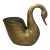 Vintage Solid Brass Large Gold Swan Plant Pot Natural Patina Feathered For Sale