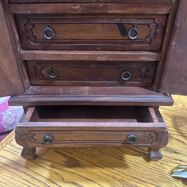 Wood 1970s Small Wooden Persian Jewelry Box Chest Style For Sale - Image 7 of 9