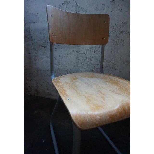 Wood Set of Industrial Chairs by Willem Hendrik Gispen for Gispen, 1950s For Sale - Image 7 of 18