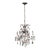 Vintage Crystal, Glass & Ebonized Iron 5-Light Chandelier With Porcelain Flowers For Sale