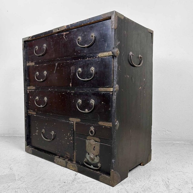Japanese Lacquer Chest of Drawers, 1890s For Sale - Image 6 of 16