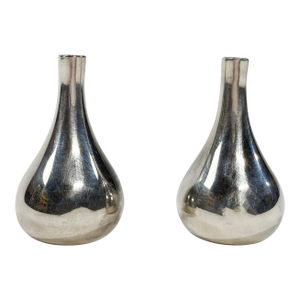 Vintage Jens Quistgaard for Dansk "Silver Onion" Candle Holders, a Pair