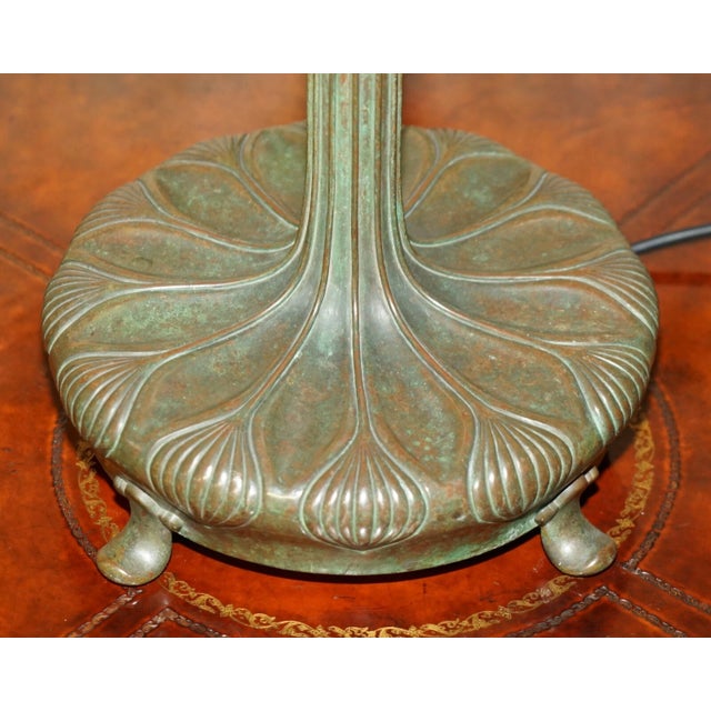Antique Original Tiffany Studios Nyc O'Brien Bronze Height Adjustable Table Lamp For Sale - Image 16 of 18