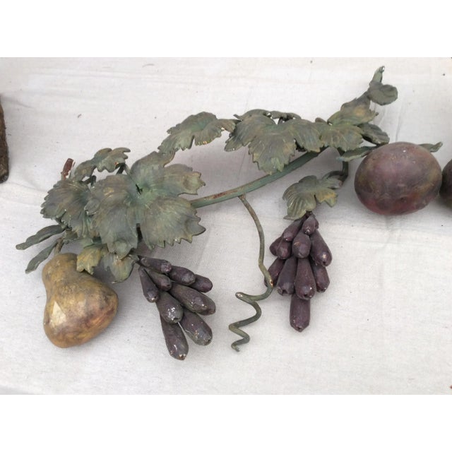 Wrought Iron Fruit and Leaf Fragments - A Pair For Sale - Image 4 of 6