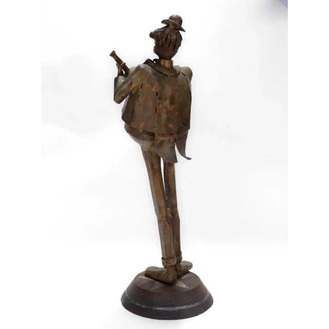 Late 20th Century Vintage Leo Jensen Bronze Guitar Player Figural Sculpture For Sale - Image 5 of 12
