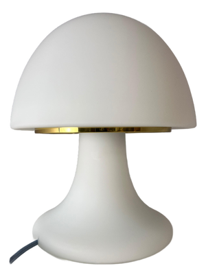 White Mushroom Table Lamp from Glashütte Limburg