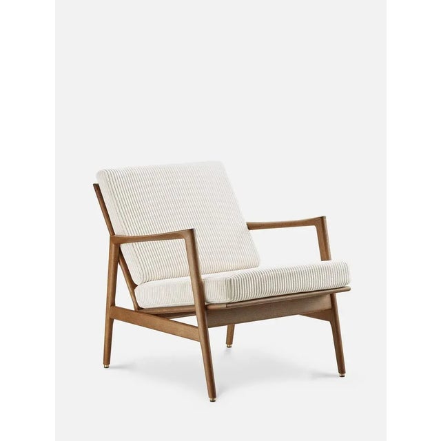 Stefan Lounge Chair in Cream Cord and Dark Wood, 2023 For Sale - Image 3 of 4