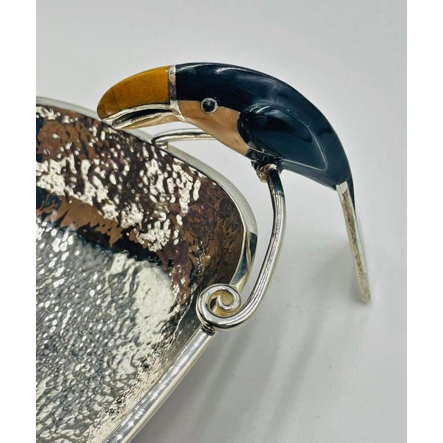 Emilia Castillo Silver-Plate Molcajete/Serving Bowl With Toucan, Mexico 1980s For Sale - Image 14 of 18