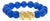 18K Yellow Gold Blue Agate Beaded Dragon Charm Bracelet For Sale