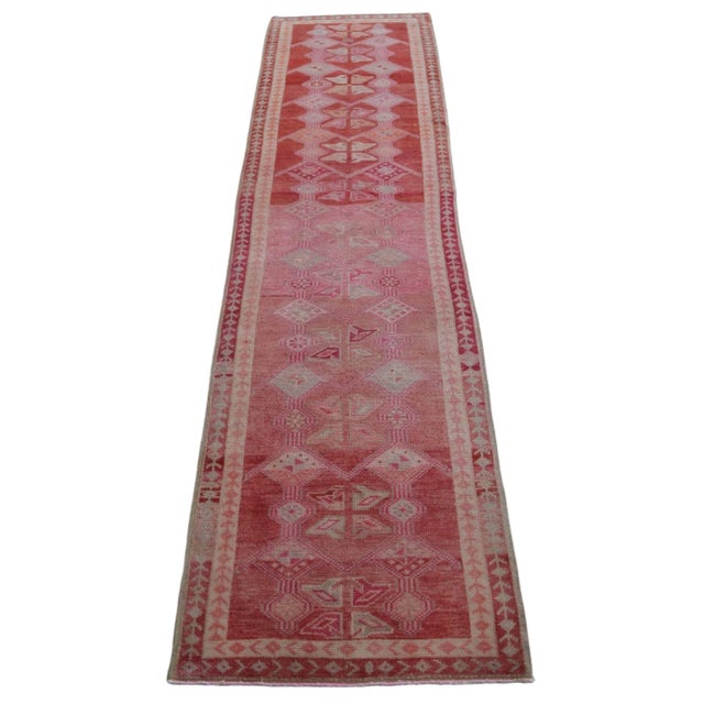 Turkish Hand-Knotted Distressed Runner Rug For Sale - Image 6 of 11