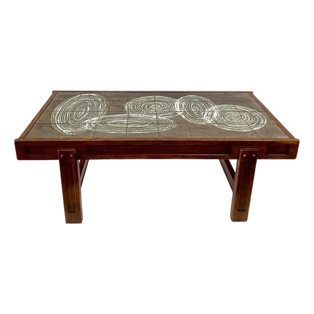 Vintage Asti by Vallauris Ceramic Tile Top Coffee Table For Sale