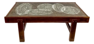 Vintage Asti by Vallauris Ceramic Tile Top Coffee Table