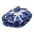Antique W. Adams Fairy Villas Flow Blue Covered Serving Dish 13.5" For Sale