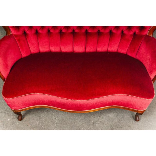 Vintage Baroque-Style Velvet Sofa For Sale - Image 13 of 18