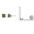 Early 21st Century .925 Sterling Silver 3/8 Cttw Treated Green Princess-cut Diamond 4 Stone Composite Quad Stud Earring (Green Color, I1-I2 Clarity) For Sale - Image 5 of 5