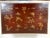 Coffee Vintage Chinese Leather Painted Trunk Coffee Table With Wood Stand, Glass Top For Sale - Image 8 of 12