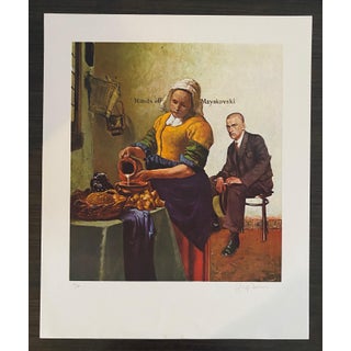 George Deem, American Artist George Deem Signed Color Lithograph Titled Hands Off Mayakovsky For Sale