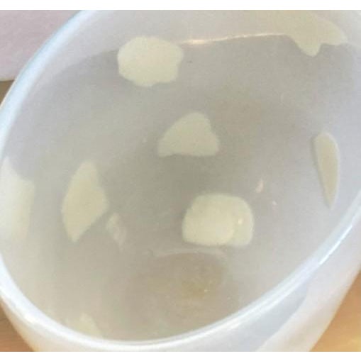 Henry Dean (Belgium) Signed Cased Art Glass Centerpiece Bowl (Translucent White With White Dots) Large, Vintage For Sale - Image 4 of 16