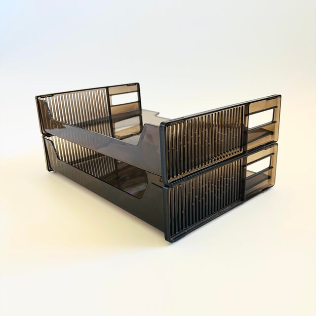 Mid-Century Modern Vintage Eldon Stacking Paper Trays - Set of 2 For Sale - Image 3 of 15