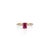 1.33ct Emerald Cut Ruby Solitaire Ring With Pave Diamonds in 14k Gold Size 8 For Sale - Image 4 of 17